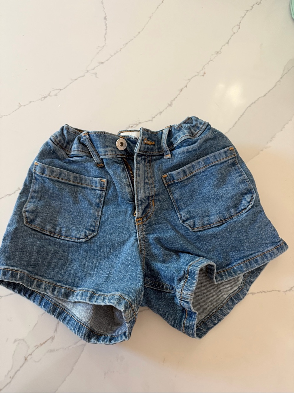 abercrombie kids Light Blue Denim Shorts with Contrast Stitching